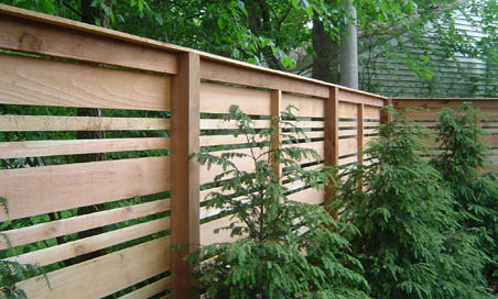cedar horizontal fence